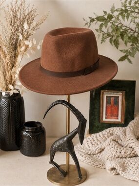 World Market Brown Wool Hat • 22” 🤎